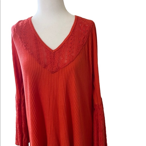 Free People Parisian nights Bell Sleeve eyelet bolo blouse - Picture 6 of 14